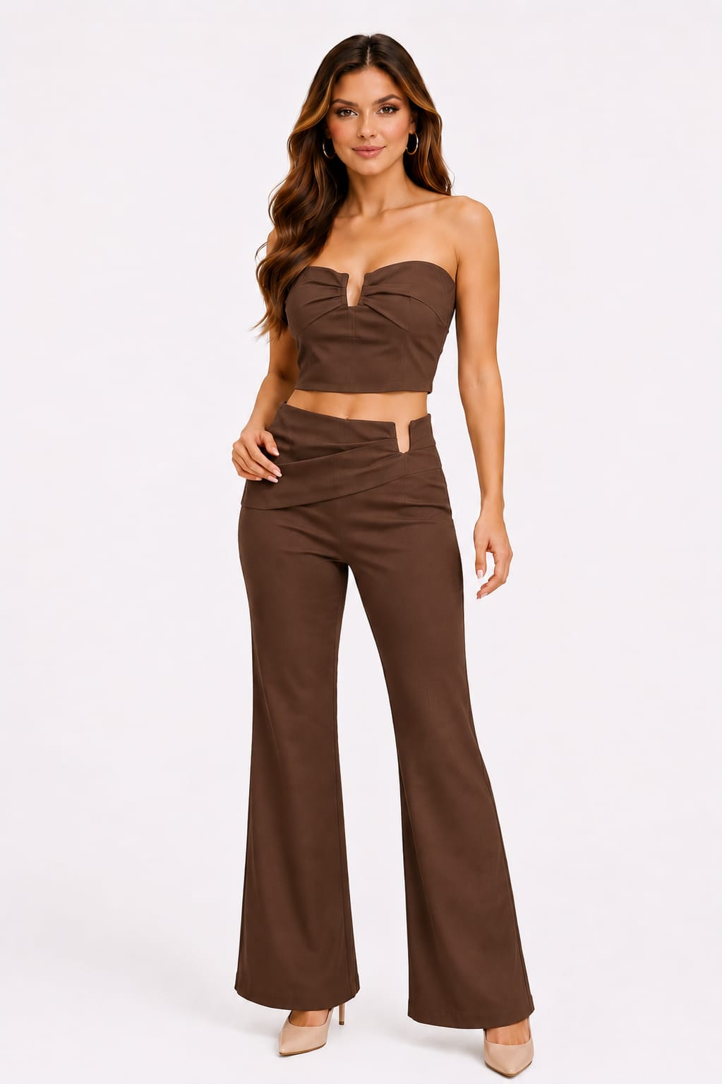Conjunto Serena – Top y pantalón con detalle decorativo