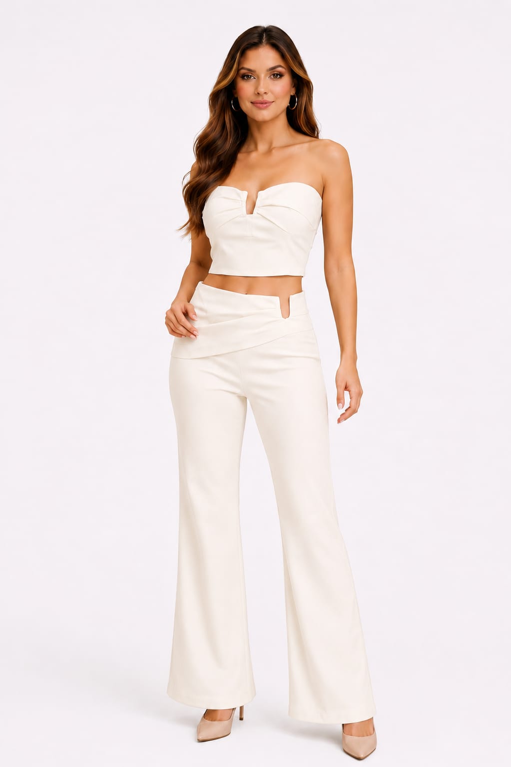 Conjunto Serena – Top y pantalón con detalle decorativo