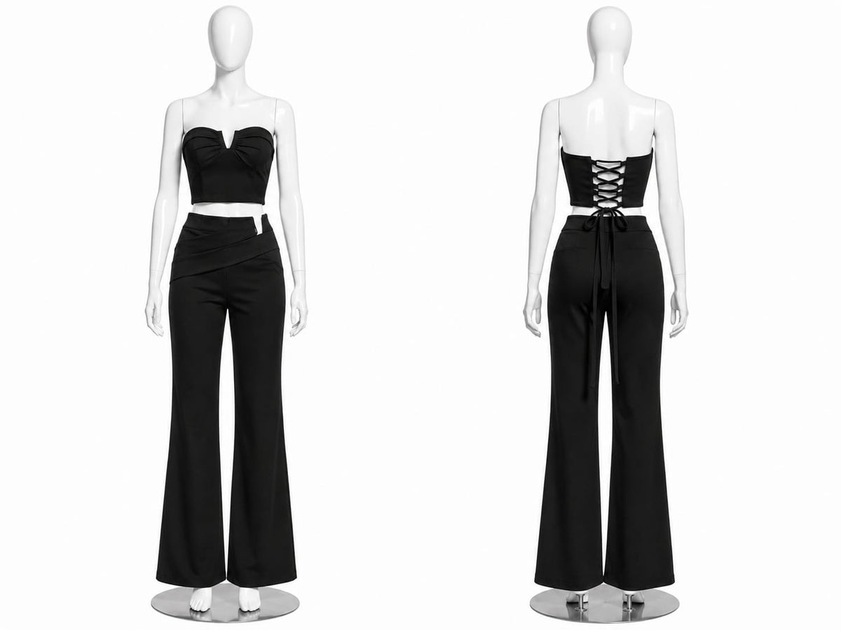 Conjunto Serena – Top y pantalón con detalle decorativo