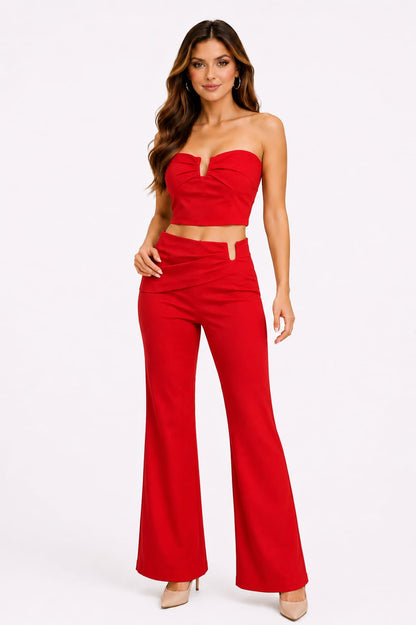 Conjunto Serena – Top y pantalón con detalle decorativo