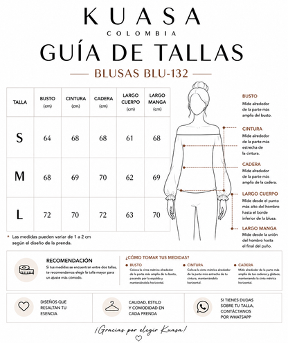 Blusa Velvet - Cuello bandeja con mangas amplias y puño resortado