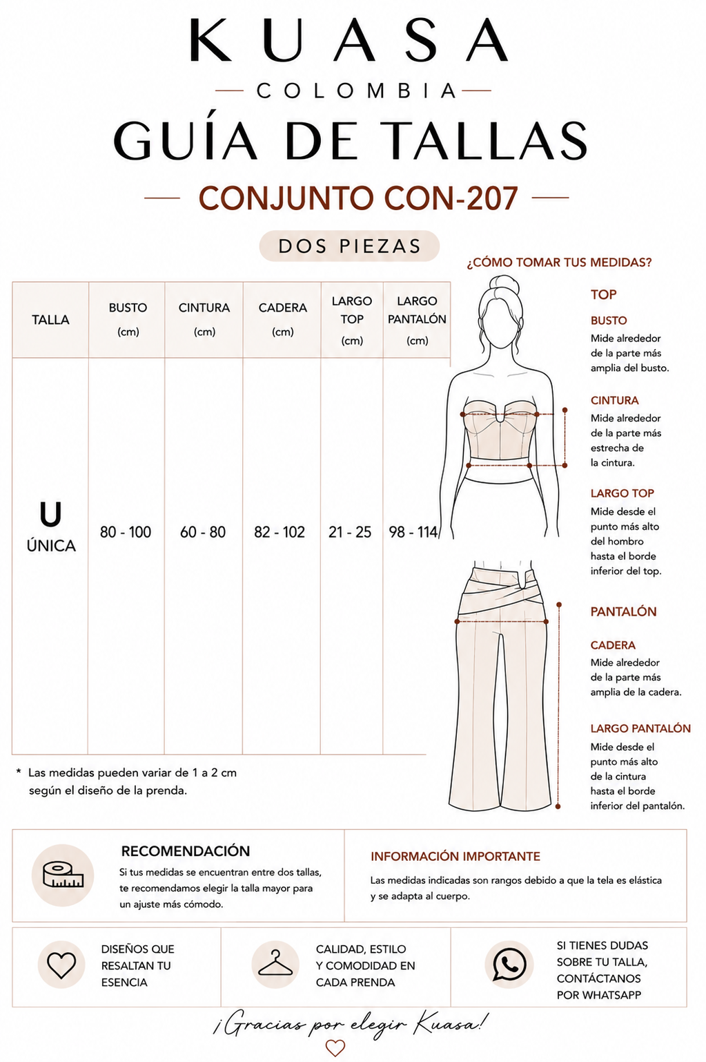 Conjunto Serena – Top y pantalón con detalle decorativo