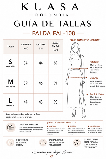 Falda Serena – Midi con Abertura Lateral