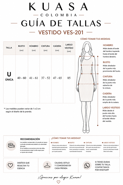 Vestido Siena - Espalda descubierta con manga larga sobre la rodilla